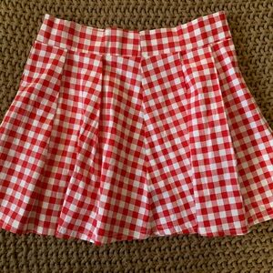 Red Checkered Women's Skirt